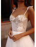 Beaded Lace Tulle Corset Back Popular Wedding Dress